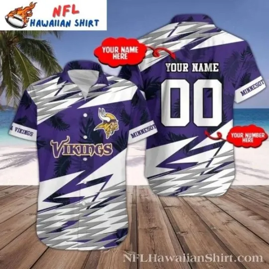 Discover Purple Blitzz Customizable Minnesota Football Hawaiian Shirt , Gift for Fan