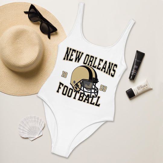 New Orleans Football Womens Swimsuit, Game Day Swimwear, Beach Party Swimsuit