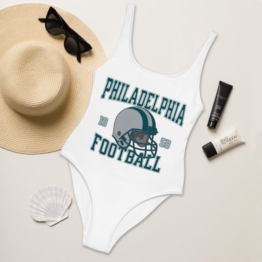 Philadelphia Football Womens Swimsuit, Game Day Swimwear, Beach Party Swimsuit