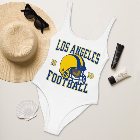 Los Angeles Football Womens Swimsuit, Game Day Swimwear, Beach Party Swimsuit