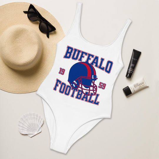 Discover Buffalo Football Womens Swimsuit, Game Day Swimwear, Beach Party Swimsuit
