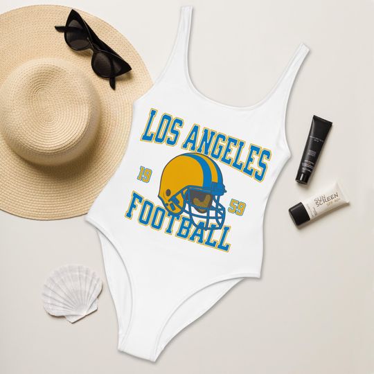 Discover Los Angeles Football Womens Swimsuit, Game Day Swimwear, Beach Party Swimsuit