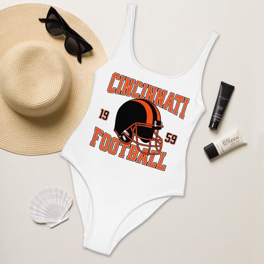 Cincinnati Football Womens Swimsuit, Game Day Swimwear, Beach Party Swimsuit