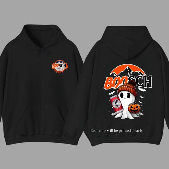 Discover Boosch Light Apple Halloween Boo Ghost Pumpkin 2 Sided Shirt, Cute Boosh Ghost Hoodie, Funny Beer Halloween Sweatshirt