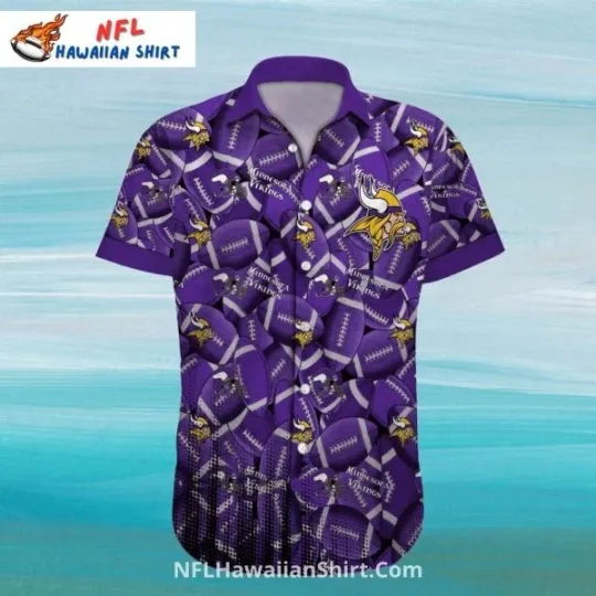 Minnesota Football Hawaiian Shirt With Football Pattern, Gift for Fan