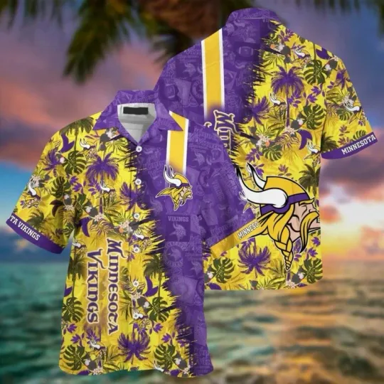 Discover Minnesota Football Tropical Fusion Hawaiian Shirt Summer Aloha Full Size, Gift for Fan