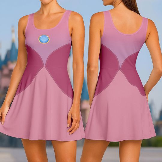 Princess Peach Cosplay Skater Dress, Super Mario Women Dress, Nintendo Gamer Costume, Princess Dress, Pink Girly Dress, Halloween Gift