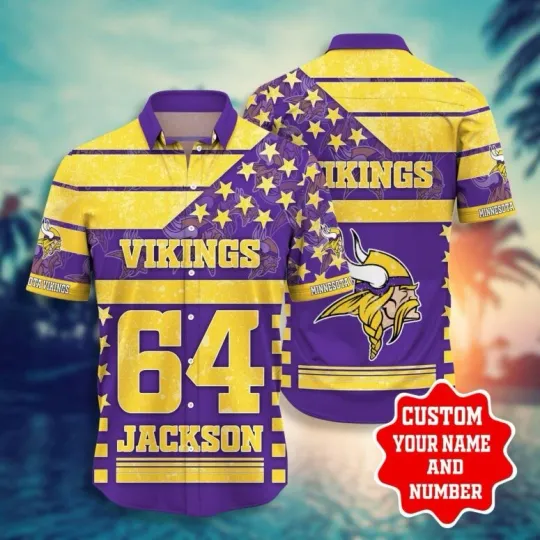 Minnesota Football All-Star Custom Jersey Hawaiian Shirt Summer Aloha Full Size