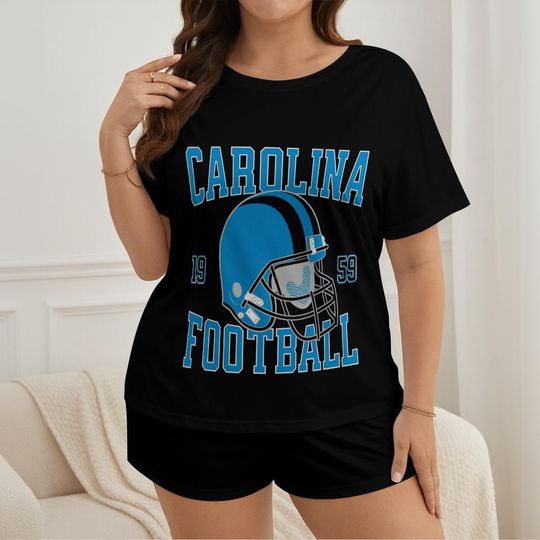 Discover Carolina Football Pajamas Shorts Set, Womens Game Day Pajamas, Cute Football Pajamas Set, Gift for Football Fan