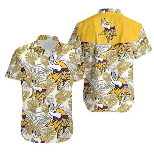 Discover Minnesota Football Leaf Burst Hawaiian Shirt Summer Aloha Full Size, Gift for Fan