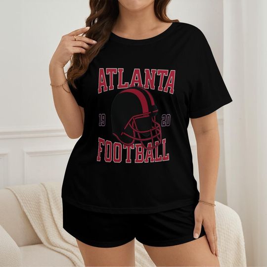 Atlanta Football Pajamas Shorts Set, Womens Game Day Pajamas, Cute Football Pajamas Set, Gift for Football Fan