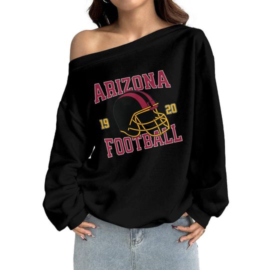 Arizonna Football Sweatshirt, Womens Off The Shoulder Sweatshirt, Cute Game Day Outfit, Tailgate Outf