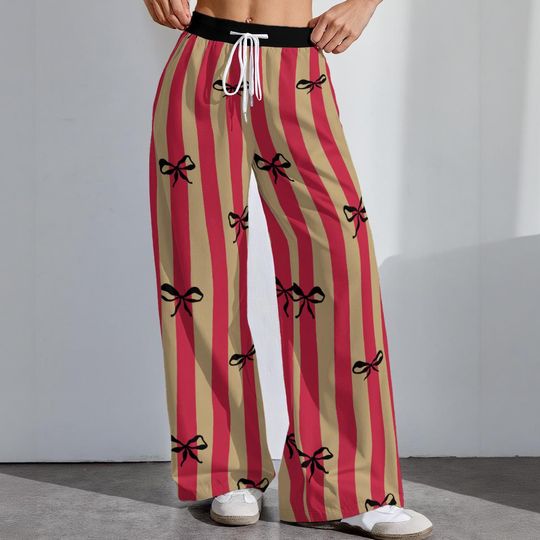 San Francisco Football Stretch Pants, Women's Game Day Trousers, Tailgate Outfit, Cute Sports Pants