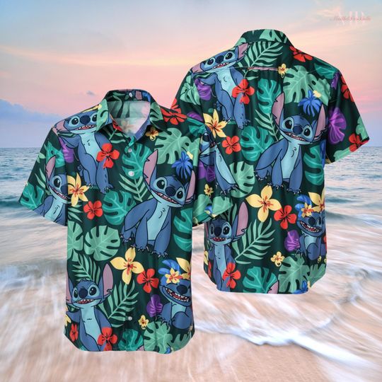 Discover Disney Stitch Aloha Button Shirt, Lilo And Stitch Summer Shirt For Fan, Funny Stitch Button Up Shirt, Magic Kingdom, Disney Shirt