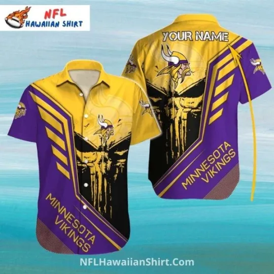 Discover Bold Skull Inspired Minnesota Vikings Hawaiian Shirt