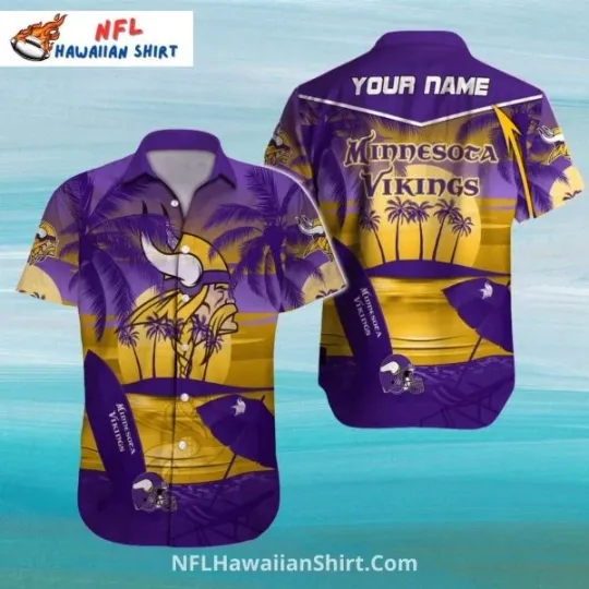 Discover Golden Sunset Surf Minnesota Football Hawaiian Shirt, Gift for Fan