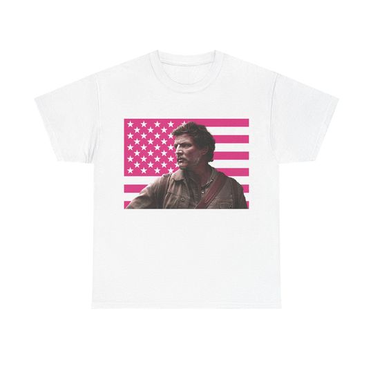 Discover Pedro Pascal as Joel Miller Meme T-Shirt USA Pink Flag