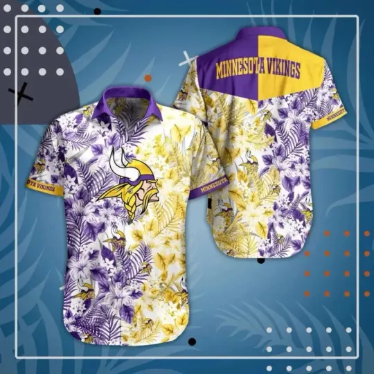 Discover Minnesota Football Floral Spirit Hawaiian Shirt Summer Aloha Full Size, Gift for Fan