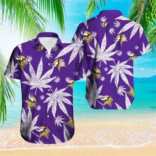 Minnesota Football Purple Paradise Palm Hawaiian Shirt Summer Aloha Full Size