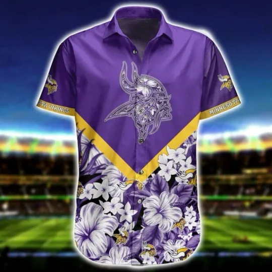 Discover Minnesota Football Floral Warrior Custom Hawaiian Shirt Summer Aloha Full Size