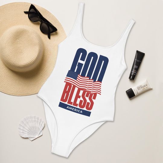 Discover Patriotic Swimsuit, USA Flag Swimsuit, Patriotic Swimwear, Independence Day Outfit, Gift for Women