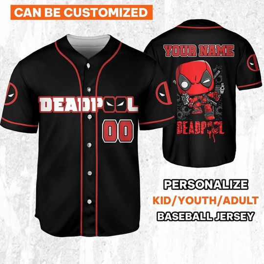 Discover Personalize Deadpool Chibi, Wolverine And Deadpool Shirt, Hero Sport Shirt, Marvel Matching Baseball Team Outfit