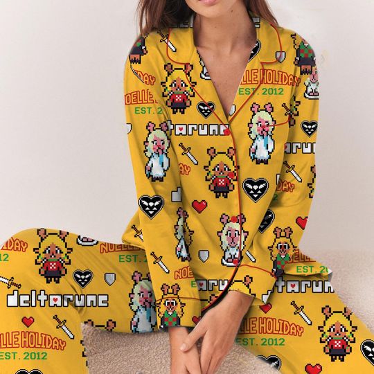 Noelle Holiday Deltarune Game Pajamas Set, Long Sleeve & Pants, Unisex Gamer Matching Pajamas