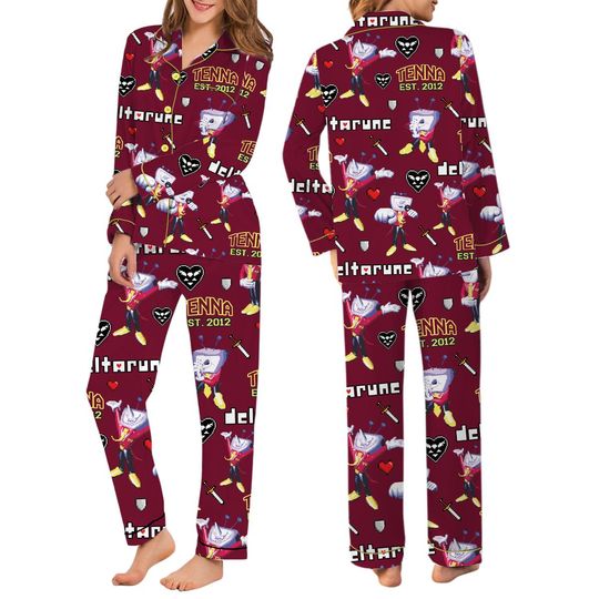 Tenna Deltarune Game Pajamas Set, TV Time Pajamas, Deltarune Video Game Tee, Deltarune Costume