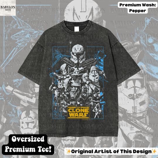 Oversized Star Wars Clone Wars Captain Rex T-Shirt Disneyland Trip Clone Trooper 501st The Bad Batch Tee