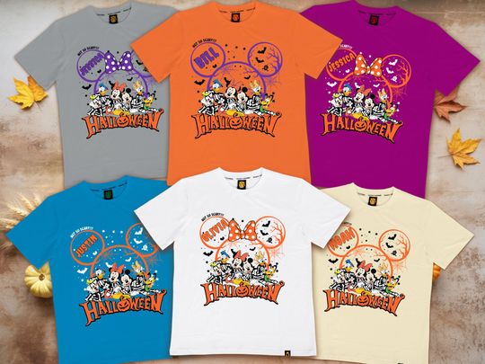 Discover Custom Disney Halloween 2025 Shirt, Halloween Party Shirt, Disneyland Shirt, Disney Halloween Matching Shirt, Disney Family Halloween Shirt