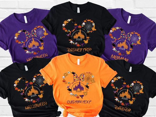 Discover Custom Mickey and Minnie Halloween Family Shirts, Disney Halloween Shirts, Halloween Matching Shirt, 2025 Halloween Shirts, Disneyland Shirt