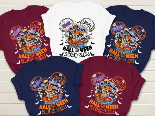 Discover Halloween Family Cruise 2025 Shirt, Halloween On The High Seas Shirt, Halloween Matching Shirts,  Matching Disney Halloween Cruise Shirts