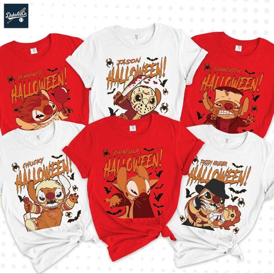 Discover Disney Halloween Stitch Family Comfort Shirts, Family Matching shirts, Disneyland Shirt, Disney Vacation 2025 Shirt, Stitch Halloween Gifts