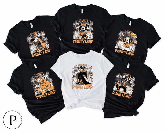 Discover Retro Disneyland Mickey & Friends Halloween T-Shirt, Disney Family Matching Skeleton Tee, Not So Scary Halloween Party 2025 Shirt