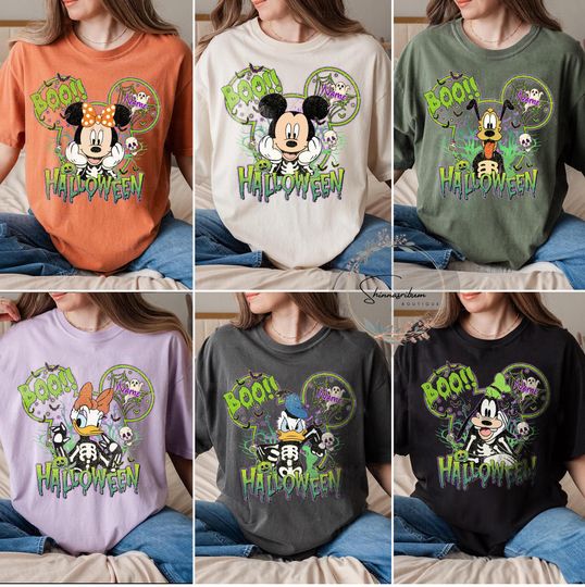Vintage Disney Halloween Shirt, Mickey And Friends Halloween Party Tee, Disney Family Trip Halloween 2025, All Characters Shirt