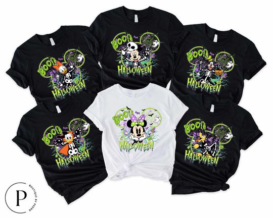 Discover Vintage Disney Halloween All Characters Shirts, Mickey And Friends Halloween Shirt, Halloween Party 2025 Shirt, Disneyland Halloween Trip