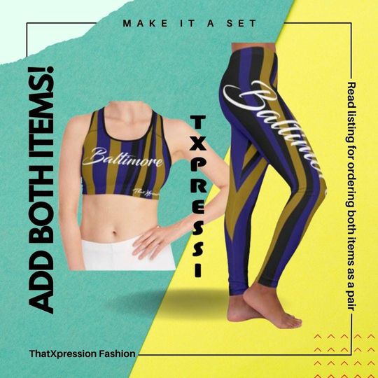 Baltimore Women's Leggings & Sports Bra Set