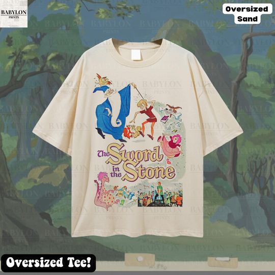 Discover Oversized The Sword In The Stone Shirt Arthur And Merlin Shirt, Magic Kingdom Shirt, Disney Family Matching Shirt, Disney Group Matching Tee