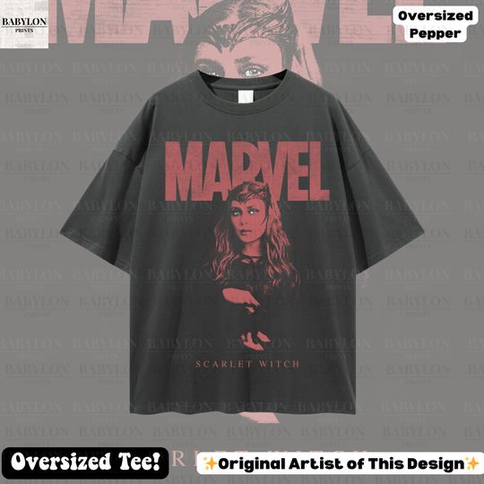Oversized Wanda Maximoff T-Shirt Scarlet Witch Wanda Vision Agatha All Along Marvel Shirt