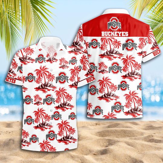 Discover Ohio State Buckeyes Hawaiian Shirt NCAA Football Aloha Shirt Unisex, Tropical Coconut Island Casual Summer Beach Top