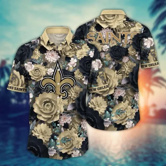 Discover New Orleans Saiintts Noir Bloom Hawaiian Shirt, Gift for Fan