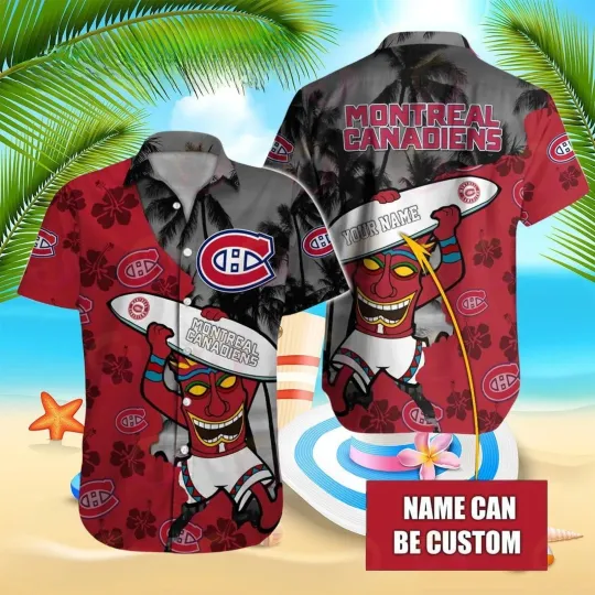 Discover Montreal Canadiens Tiki Surf Style Hawaiian Shirt aloha baseball fan shirt