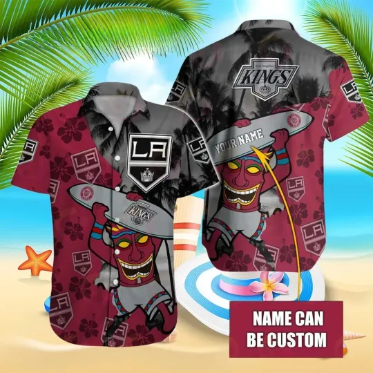 Los Angeles Kings Tiki Vibes Custom Hawaiian Shirt aloha baseball fan shirt