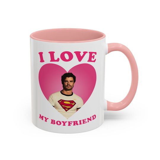 Discover I love my boyfriend David Corenswet Accent Coffee Mug 11oz