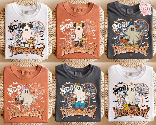 Discover Vintage Mickey And Friends Halloween Shirt, Halloween Party, Disney Family Trip Halloween 2025, Halloween Tee, Boo Halloween Sweatshirt