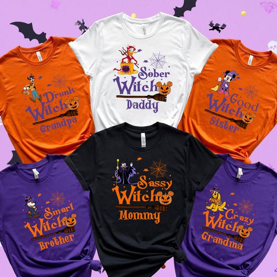 Discover Disney Halloween 2025 Shirt, Halloween Shirt, Halloween Party Shirts, Halloween Family Name Shirt, Custom Halloween Tee, Halloween Witch Tee