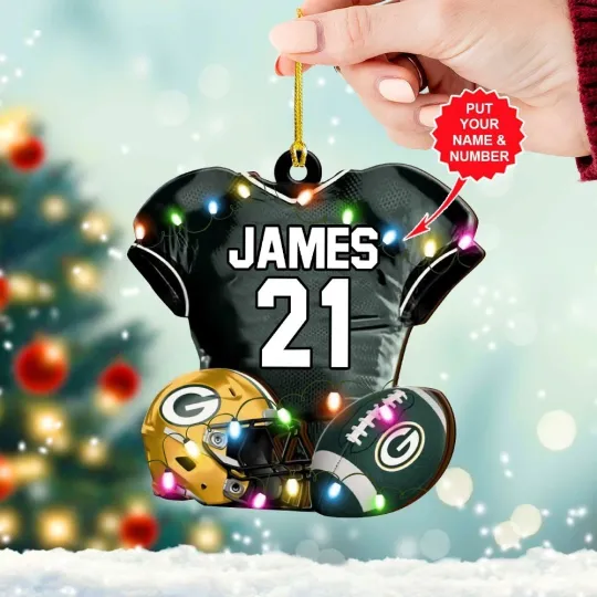 Discover Personalized Green Bay Football Team Packers Christmas Ornament Gift Decor