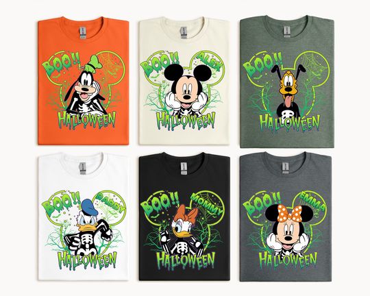 Custom Disney Halloween Family Matching Shirt, Disney Halloween 2025 Shirt, Most Loved Disney Halloween Characters Shirt, Kids Halloween Tee