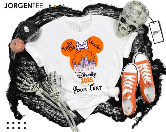 Discover Disney 2025 Halloween Family Trip Shirt, Personalized Minnie Mickey Matching Tee, Spooky Family Vacation Disney Trip Shirt, Halloween Disney