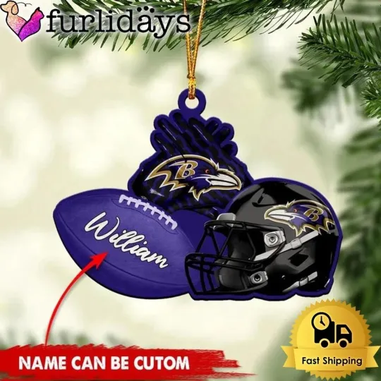 Discover Personalized Baltimore Football Team Ravens Christmas Ornament Gift Decor